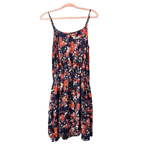 Ariat Navy Floral Print Sleeveless Dress With Smocked Waist Size M Pre-Owned EUC - Picture 7 of 7